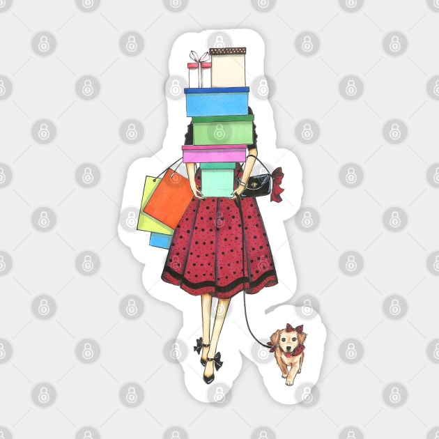 Shopping Lady Sticker by Ji Illustrator